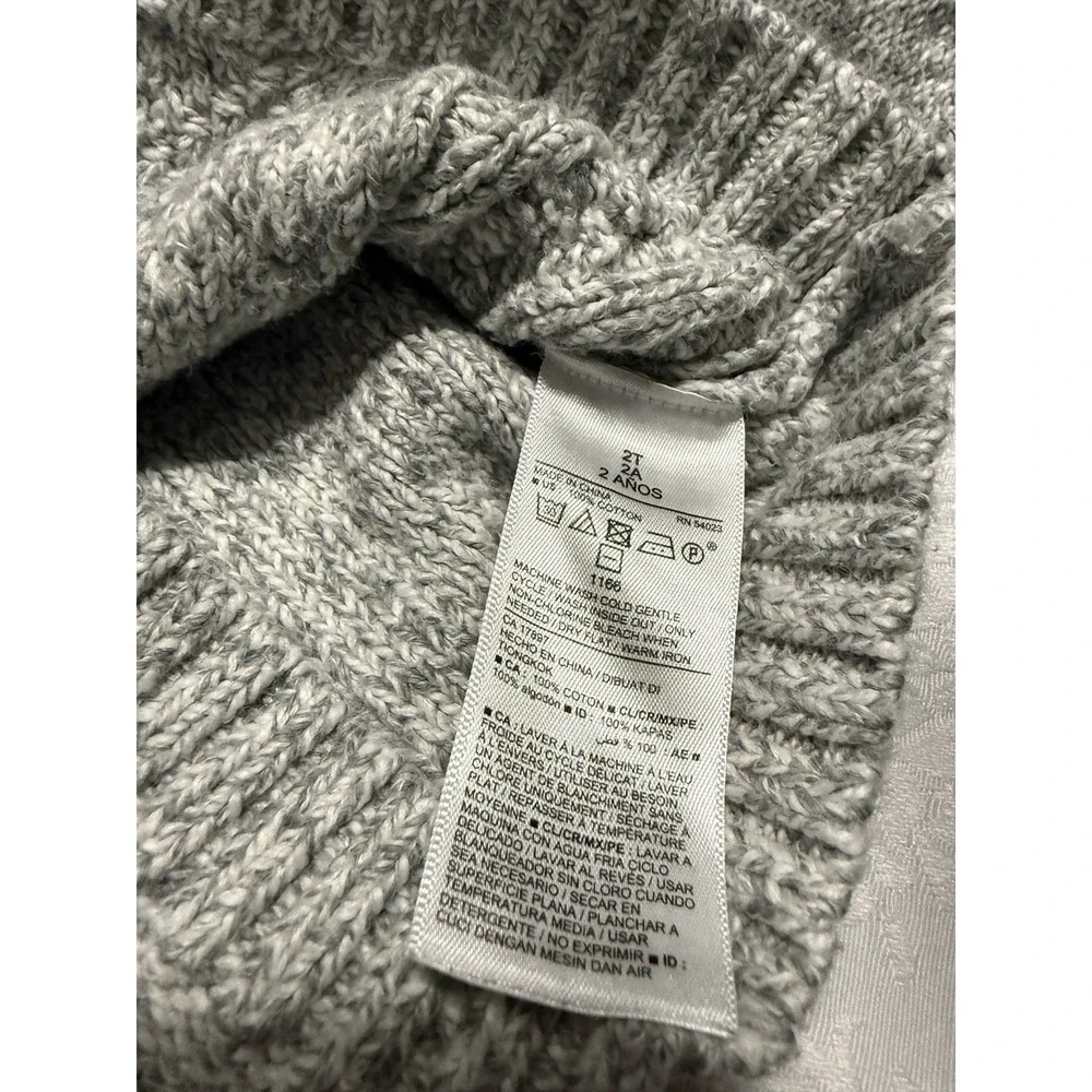 Lot of 2 Boys Knit‎ Sweaters 6-12 Month Baby + 2T Toddler Old Navy Gray Blue